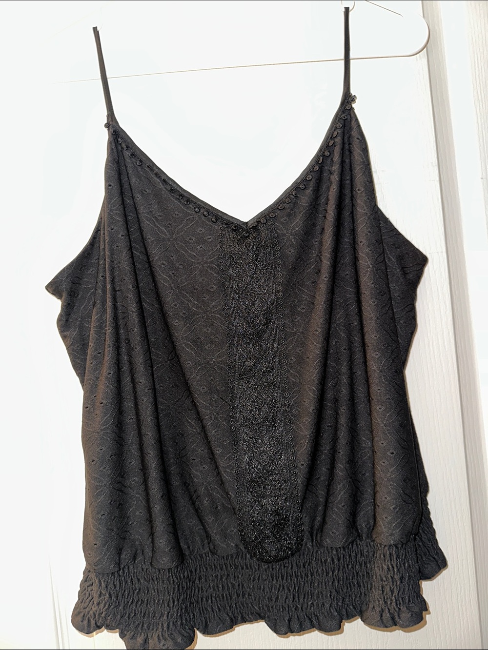 White House Black Market Black Lace-Detail Camisole